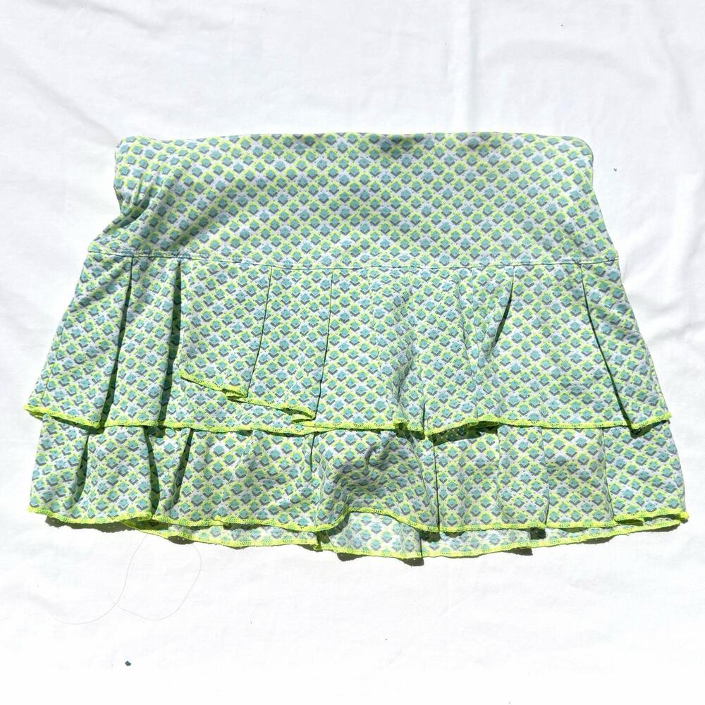 Lucky In Love Athletic Tennis Skirt Womens Small Blue Bright Green Skort